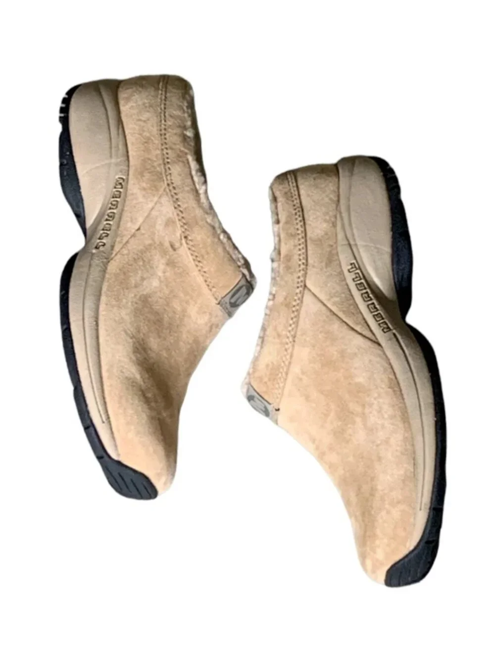 Merrell Primo Chill Slide Beige Suede Upper Wool Fleece Lined w/o Insole 5.5 42D